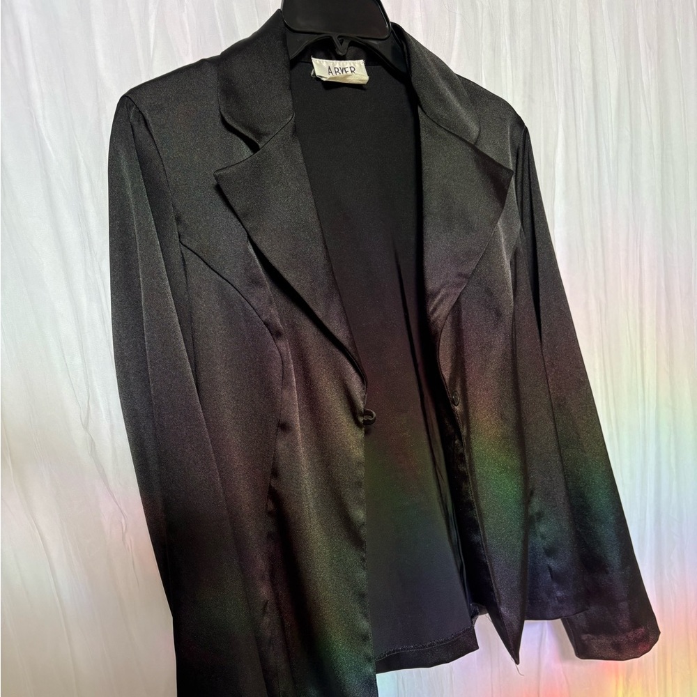 A. Byer Black Tailored Blazer with Lapel Collar